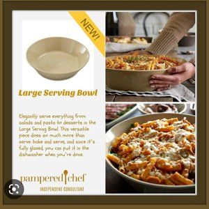 The Pampered Chef Large Stoneware Serving Bowl